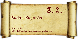 Budai Kajetán névjegykártya